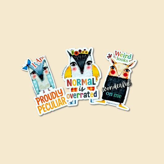 Weird & Wonderful™ Vinyl Die-Cut Stickers – 3-Pack for Journals, Water Bottles, Laptops & More