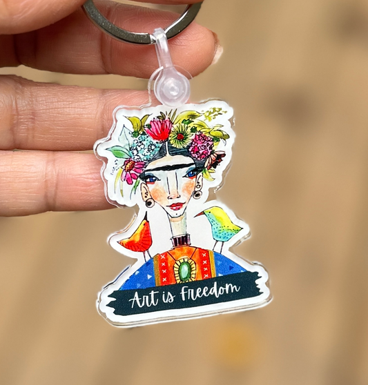Art Is Freedom — Acrylic Keychain by AdriO