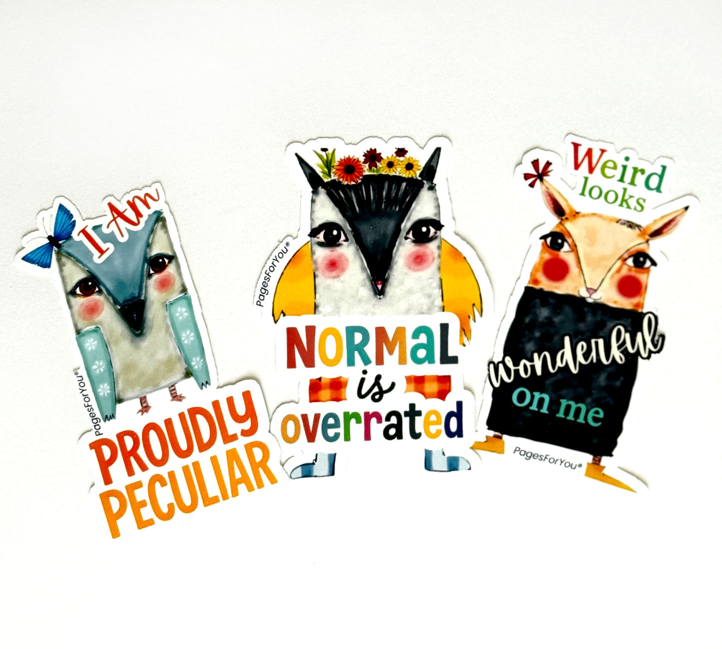 Weird & Wonderful™ Vinyl Die-Cut Stickers – 3-Pack for Journals, Water Bottles, Laptops & More
