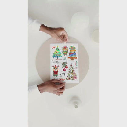 🎄 Holiday Watercolor Paper Sticker Ephemera – PagesForYou® by AdriO