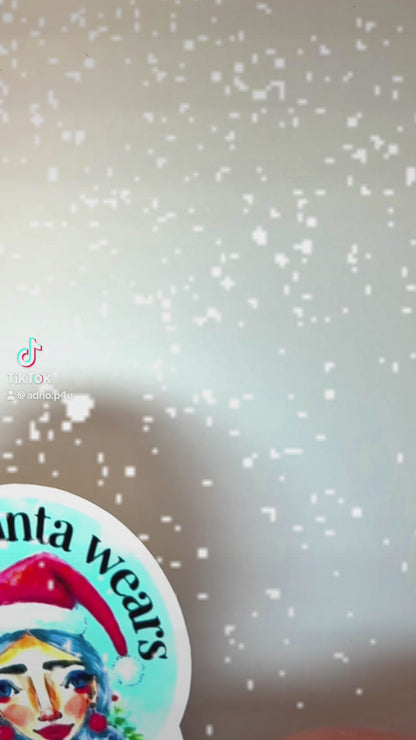 The Real Santa Wears Lipstick · Vinyl Sticker